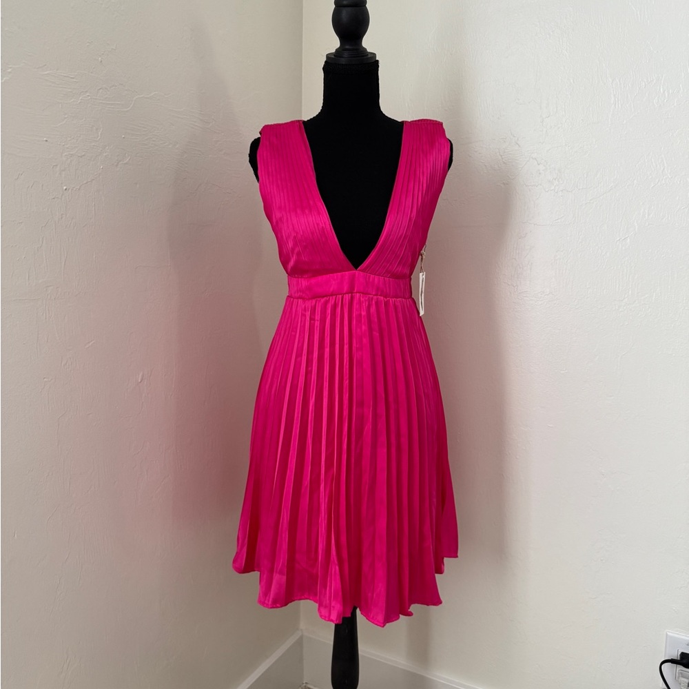 Jessica Simpson Hot Pink Sleeveless Midi Dress
